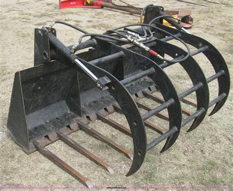 skid steer skeleton grapple|skid steer grapple fork attachment.